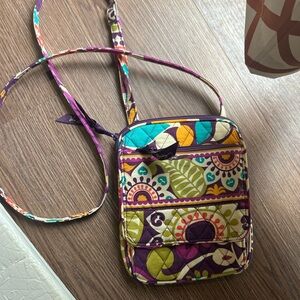 Vera Bradley Purple and Green Patterned Crossbody Bag